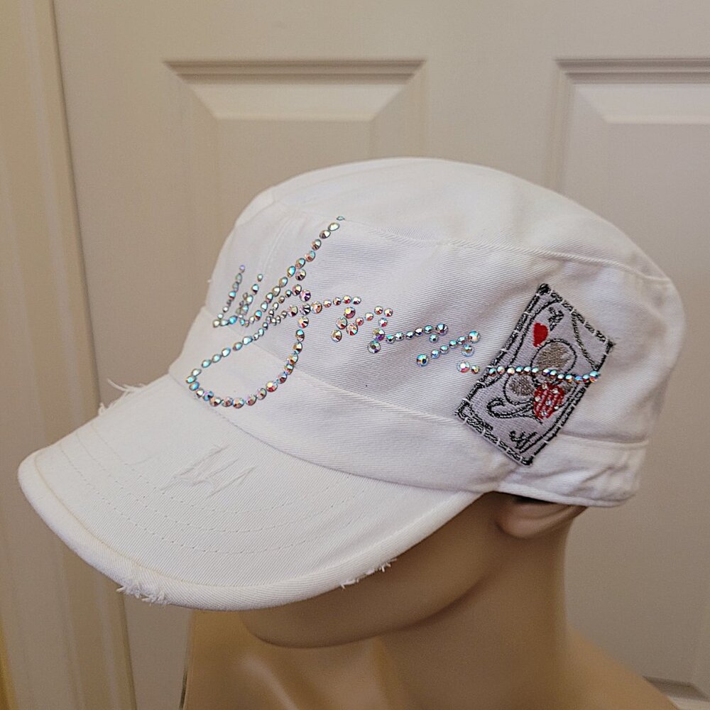Wynn AB Crystal Bling Poker Card Distressed Baseball Cap Hat